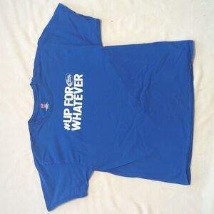 Hanes Bud light "Up for Whatever" blue And White Tshirt size XL